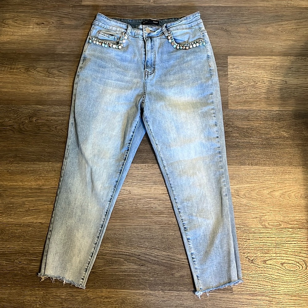 Boston Proper Mixed Pearl Ankle Cropped with Raw Hem 12